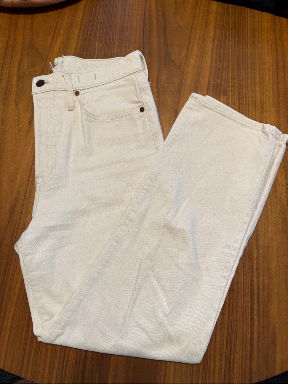 Madewell The Perfect Vintage Straight Leg Cream Jeans